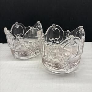 Antique pair of light pink Early American Pressed Glass (EAPG) bowls c.1904